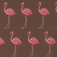 Flamingo - Rows of Flamingoes on Brown by Tina Givens