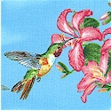 Feathered Friends - Beautiful Hummingbirds on Blue - LTD. YARDAGE AVAILABLE IN 5 PIECES