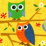 Ten Little Things - Adorable Owls on Gold - LTD. YARDAGE AVAILABLE