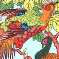 Temple Garden - Pheasants and Butterflies by Snow Leopard Designs