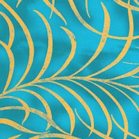 Plume - Gilded Feathers on Turquoise