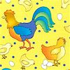 Fast Food - Cluck Cluck on Yellow - SALE! (ONE YARD MINIMUM PURCHASE)