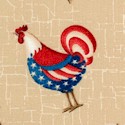 From the Heartland - Patriotic Folk Art Roosters on Beige Texture