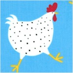 Metro Market - Tossed Whimsical Roosters on Blue