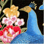 Sakura - Asian Style Gilded Peacock and Floral Scenes