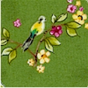 Skylark - Small Scale Birds and Flowers on Green