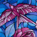 Light Fantastic - Stained Glass Roses and Birds