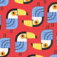 Little Senoritas - Whimsical Toucans on Red