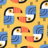 Little Senoritas - Whimsical Toucans on Yellow