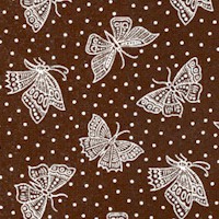 Bare Essentials - Delicate Butterflies in White on Polka Dotted Black