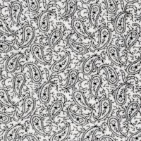 Black & White - Petite Heirloom Paisley - SALE! (MINIMUM PURCHASE 1 YARD)