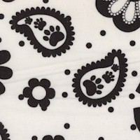 Caterwauling - Flowers, Paisley and Pawprints in Black and White by Sue Marsh