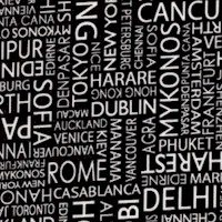 International City Names in Black and White