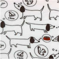 Hot Diggity Dogs in Black and White and Red - SALE! (MINIMUM PURCHASE ONE YARD)