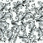 Isabella - Black on White Vine Design