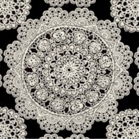 Mary Rose Collection - Antique Lace Medallions on Black