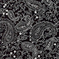 Bare Essentials - Delicate Paisley Floral in Black and White