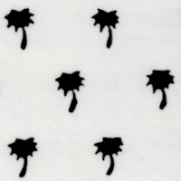 Hand Dyed Batik - Small Scale Palm Trees in Black on Ivory