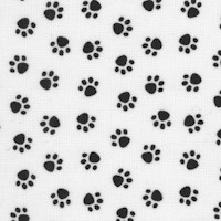 Petite Pawprints in Black on White