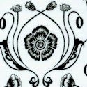 Poppy Patio - Art Nouveau Style Floral in Black and White