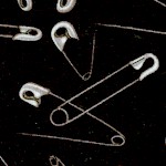 Mrs. Sew & Sew -Tossed Safety Pins by Dan Morris - SALE! (ONE YARD MINIMUM) (MISC-safetypins-W49