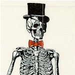 Chillingworths Spooky Ride - Formal Skeletons on Ivory - LTD. YARDAGE AVAILABLE