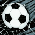 Tossed Soccer Balls and Nets in Black and White - BACK IN STOCK