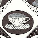 Tea for Two - Black and White Teacups and More by Whistler Studio - SALE! (1 YARD MINIMUM PURCHASE)