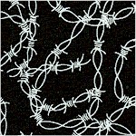 Barbed Wire in Black and White - LTD. YARDAGE AVAILABLE (1.125 YARDS). MUST BE PURCHASED IN FULL.