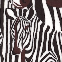 Safari III - Bold Zebra Collage in Black, White and Brown - SALE! (MINIMUM PURCHASE 1 YARD)