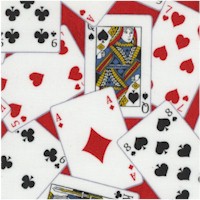 Man Cave - Tossed Playing Cards on Red