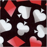 Poker Symbols - Tossed Card Suits on Black