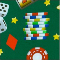 Casino Stars - Tossed Casino Games on Green