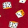 Pleasures and Pastimes- Tossed Dice on Red- LTD. YARDAGE AVAILABLE 
