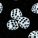 Tossed Dice in Black and White 